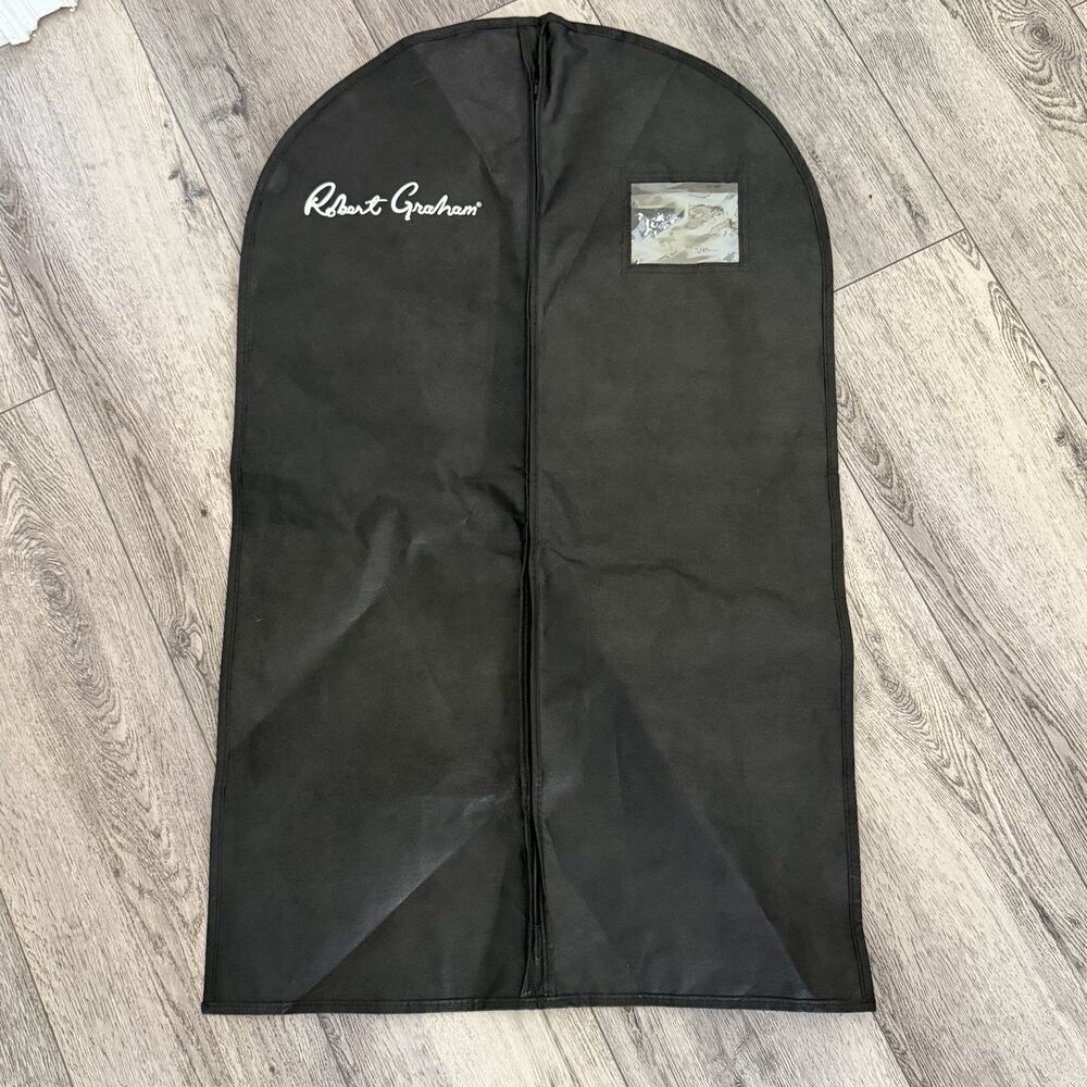 Robert Graham Men's Garment Travel Bag Soft Foldable Black Zip Up 24 X 37''
